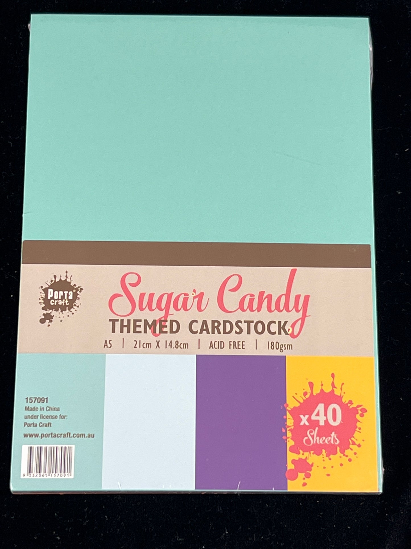 Porta Craft A5 Sugar Candy Themed Cardstock 180gsm - 40 Sheets