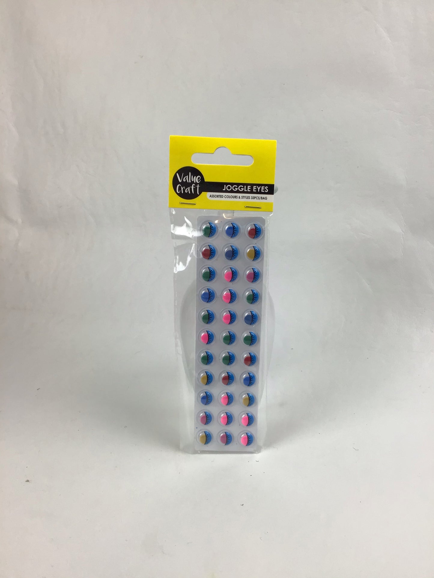 Joogle Eyes Adhesive Assorted Colours with eyelashes - 9mm - 33pk