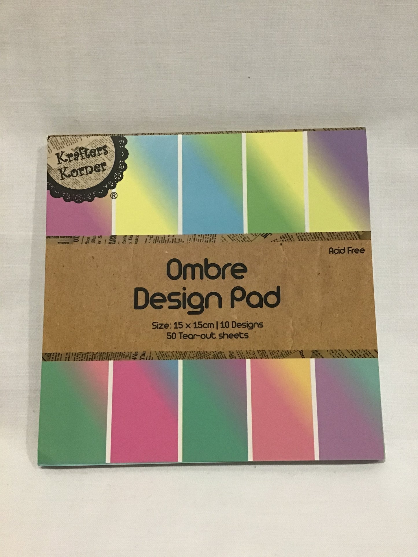 Scrapbooking Ombre Paper Pad #2 - 50 sheets - 10 designs - 15x15cm