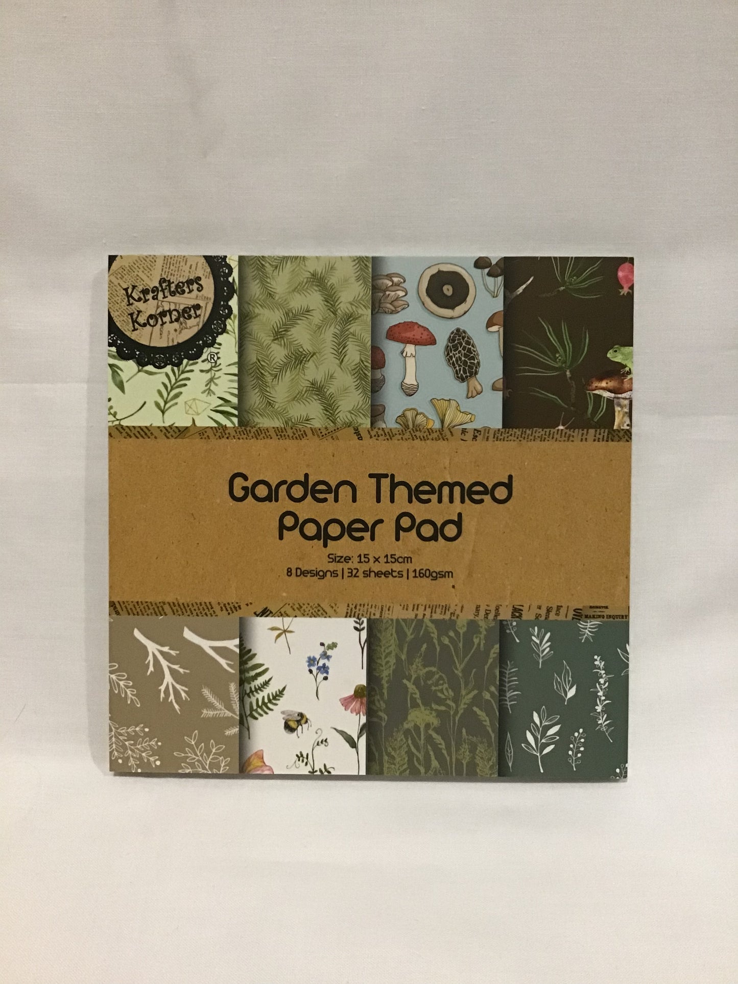 Scrapbooking Garden Themed Paper Pad - 32 sheets - 8 designs - 15x15cm