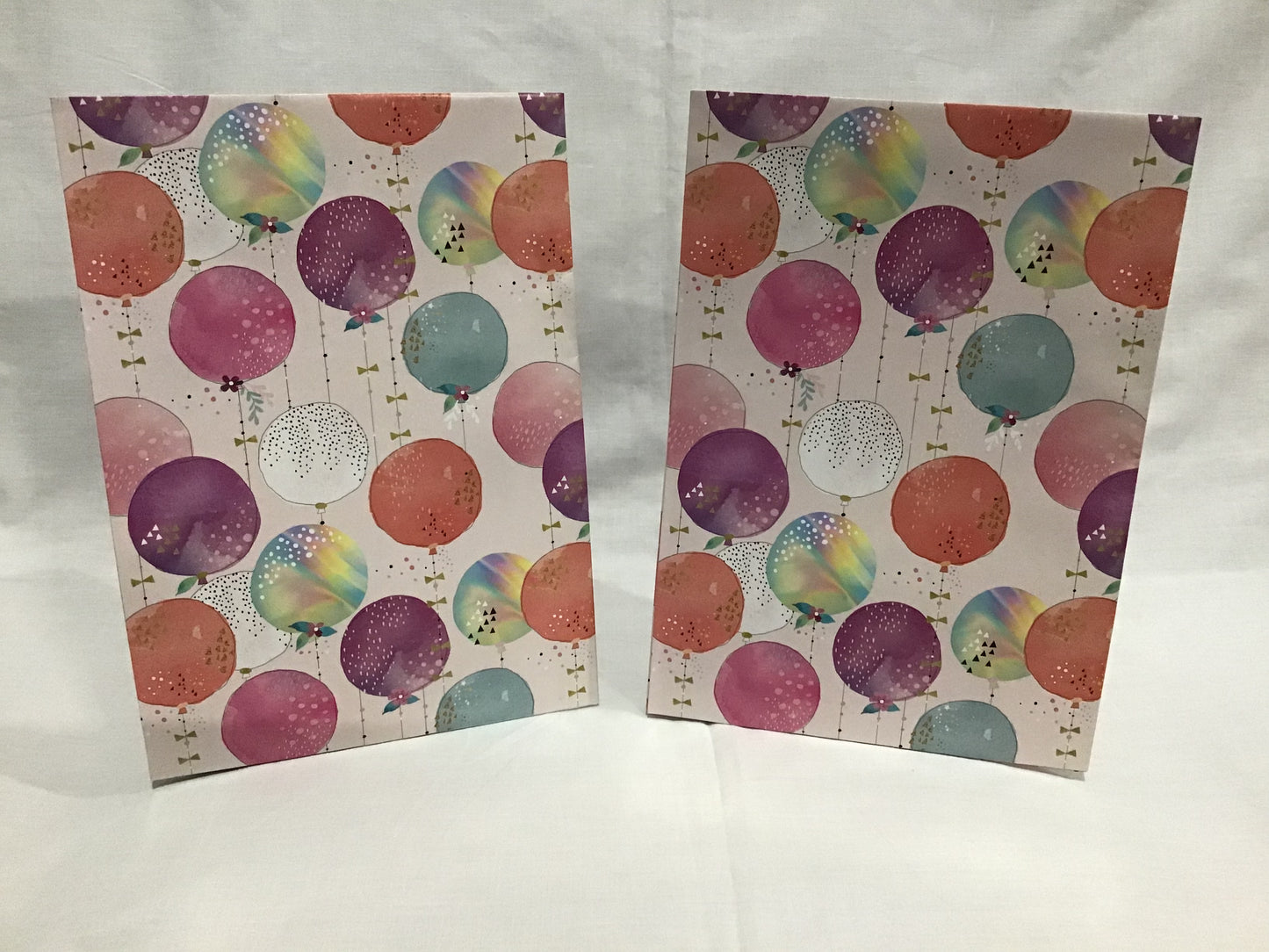 Wrapping Paper Sheets 2x Colourful Pastel Balloons on cream - 70cm x 50cm