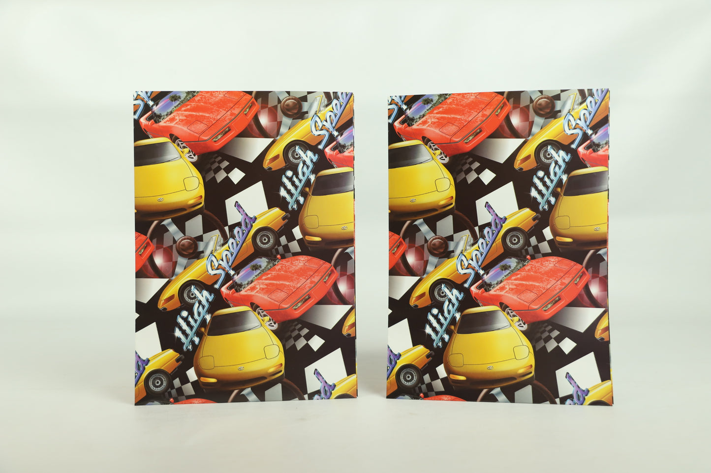 Wrapping Paper Sheets 2x High Speed Car Theme 70cm x 50cm