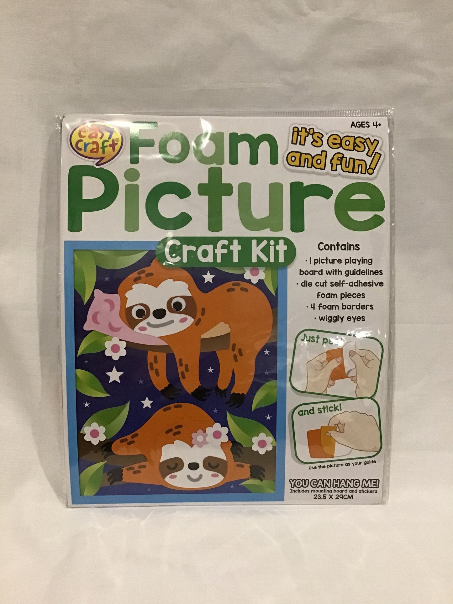 Easy Craft Foam Picture Craft Kit - Sloths - Peel and Stick