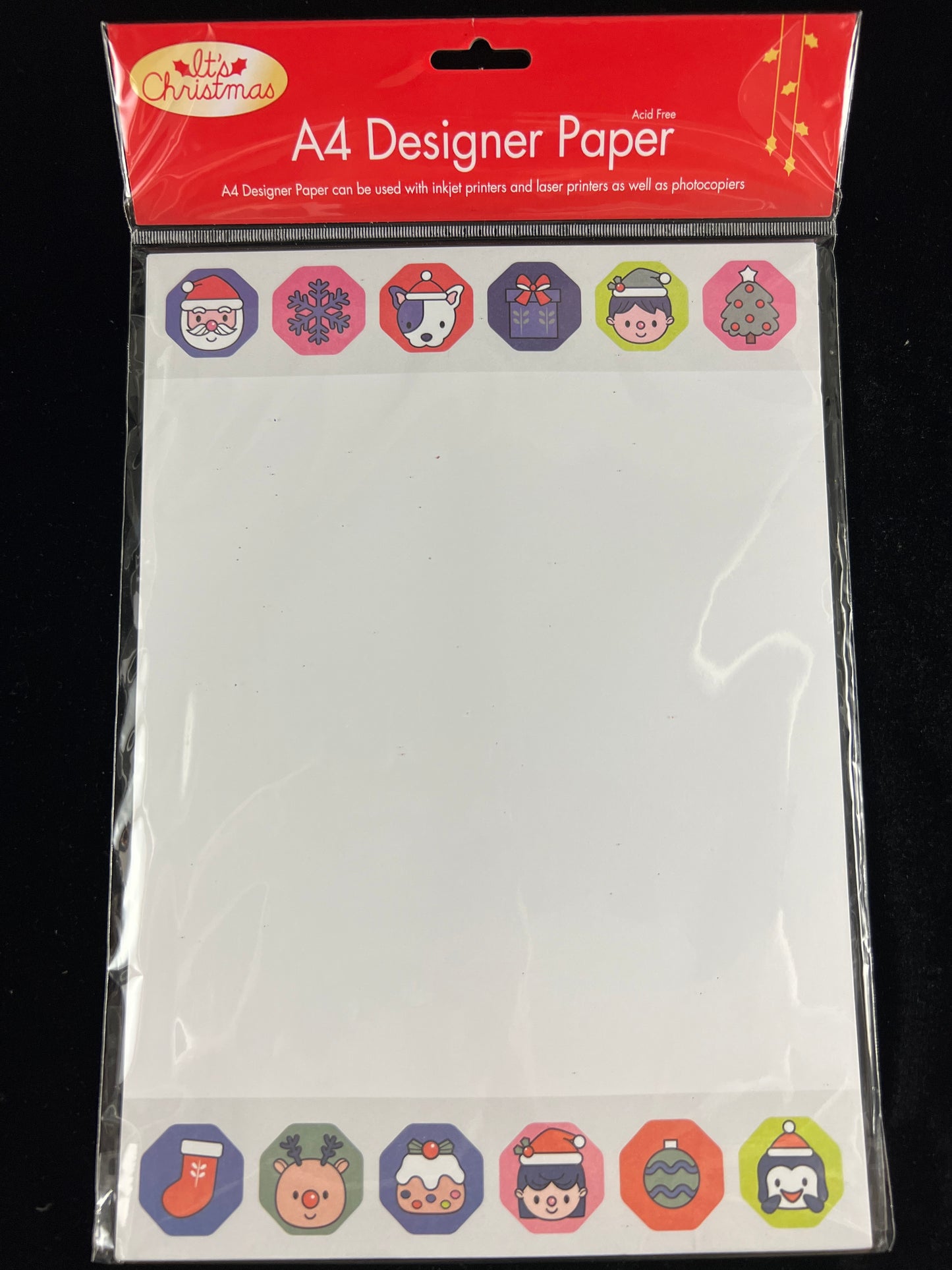 Christmas A4 Designer Paper - Christmas Theme - 25 Sheets