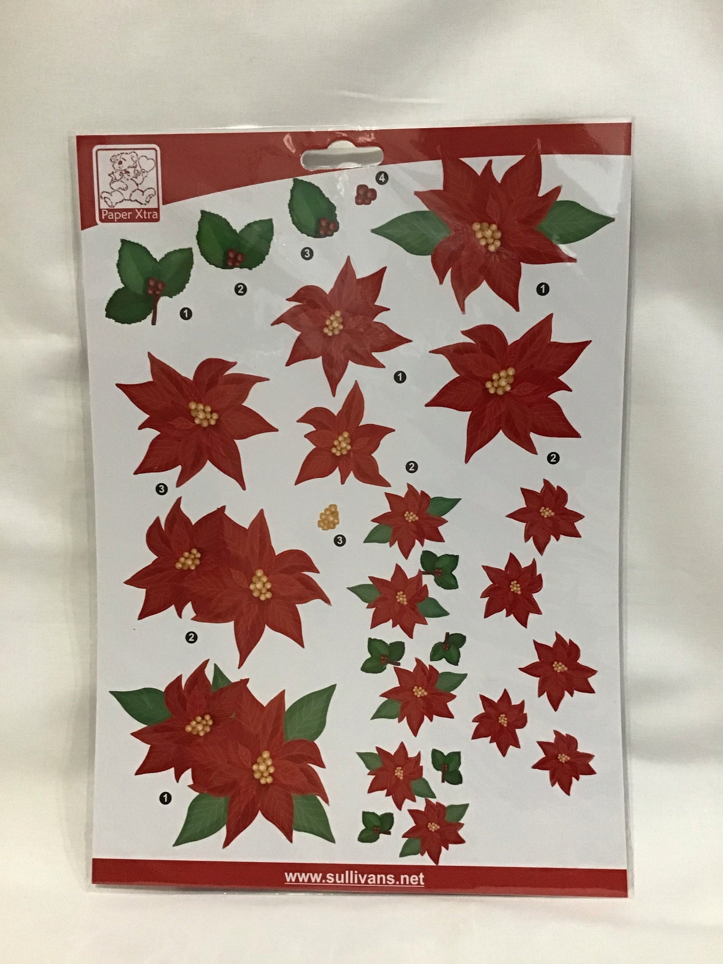 3D Die Cut Pop Out Decoupage Paper - Poinsettia