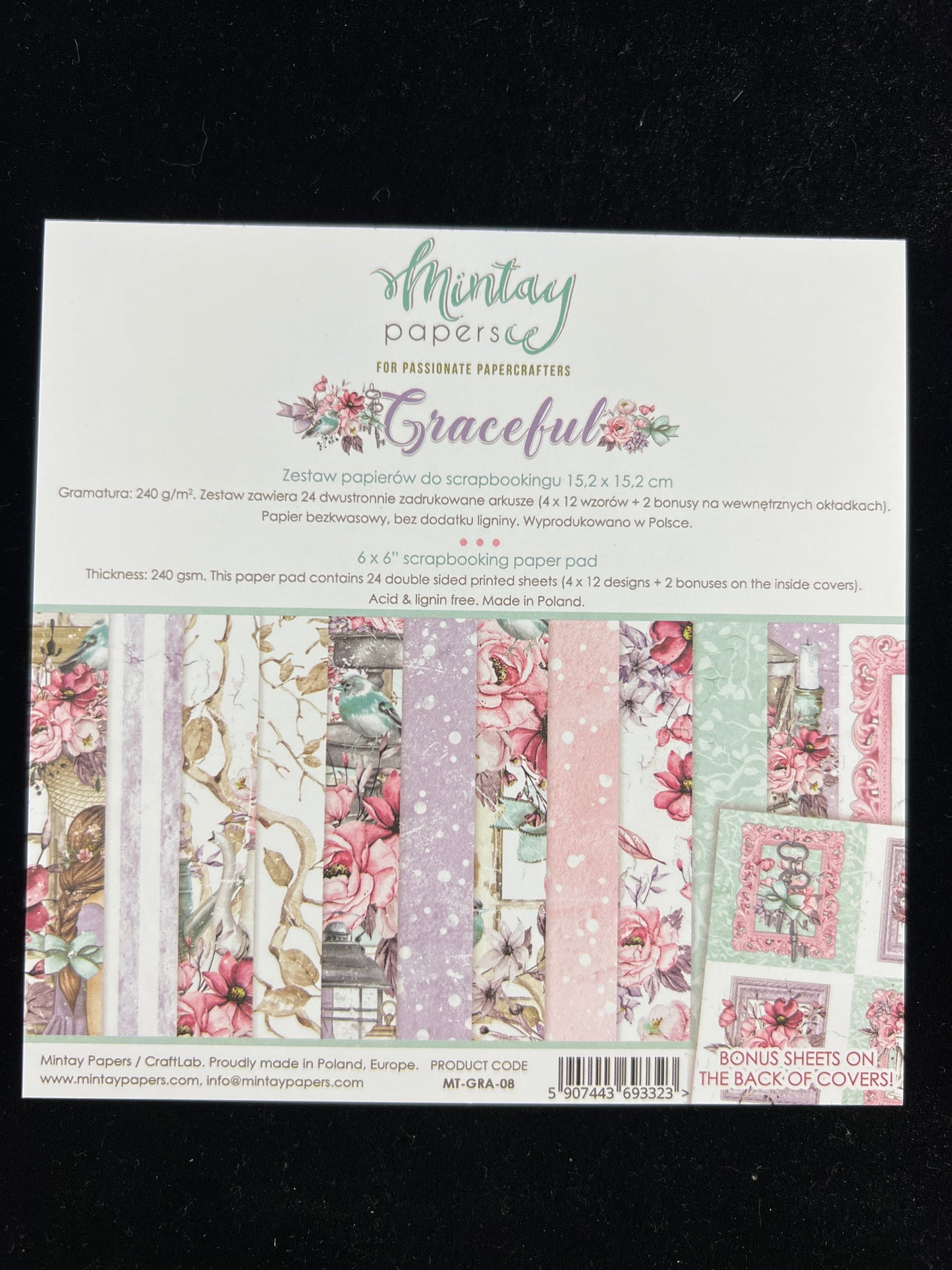 Graceful Paper Pad - 24x Double sided sheets - 15.2x15.2cm