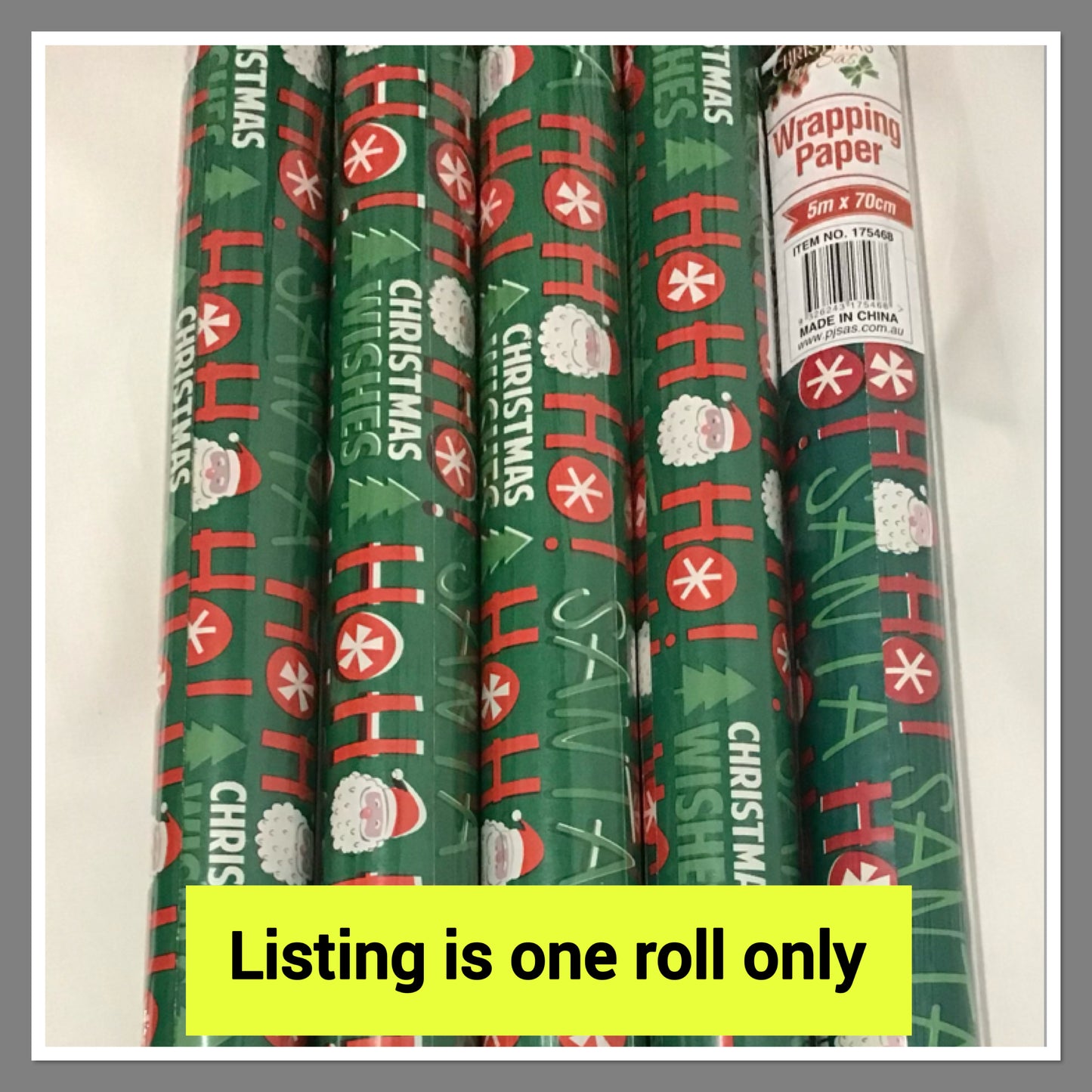 Christmas Wrap - One roll - Design #2 - 5m x 70cm