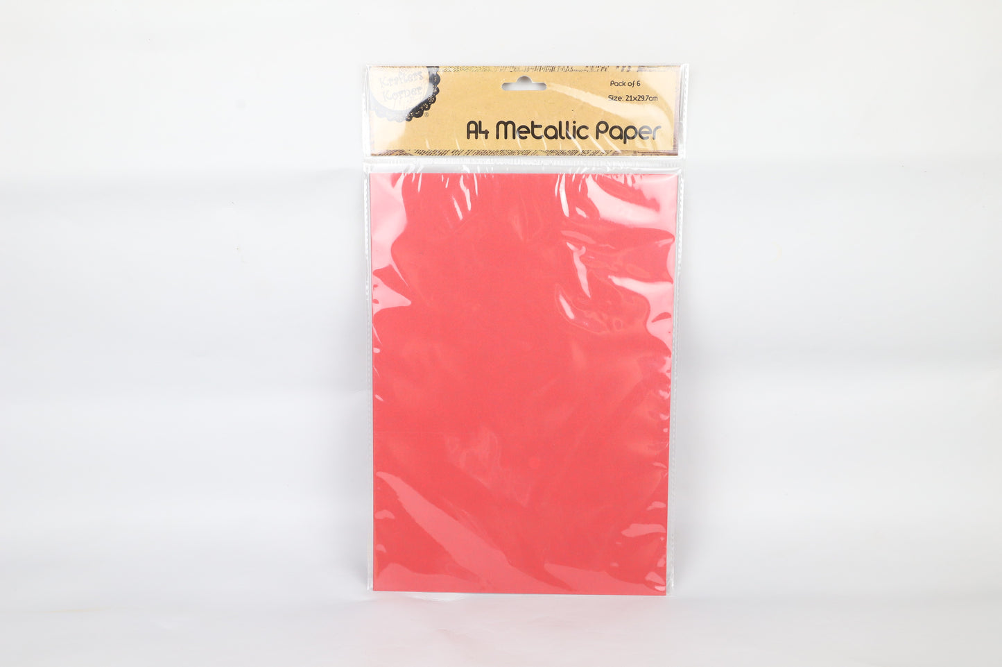 A4 Metallic Paper (Lightweight card) Pack of 6 Red