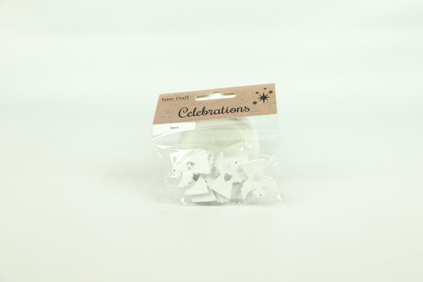 Celebrations Christmas Wooden Angels White 6pk