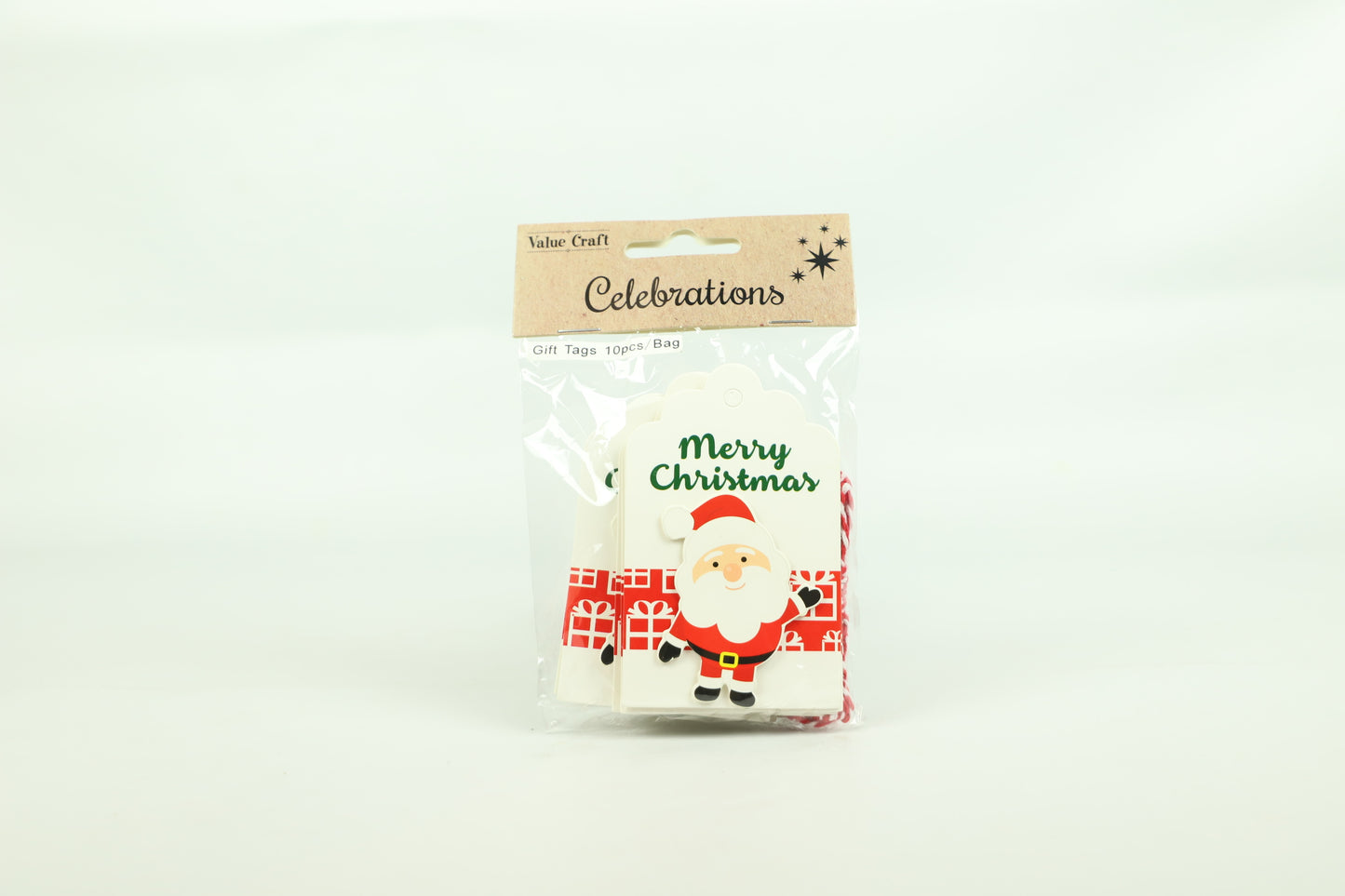 Celebrations Christmas 3D Gift Tags Santa 10pc