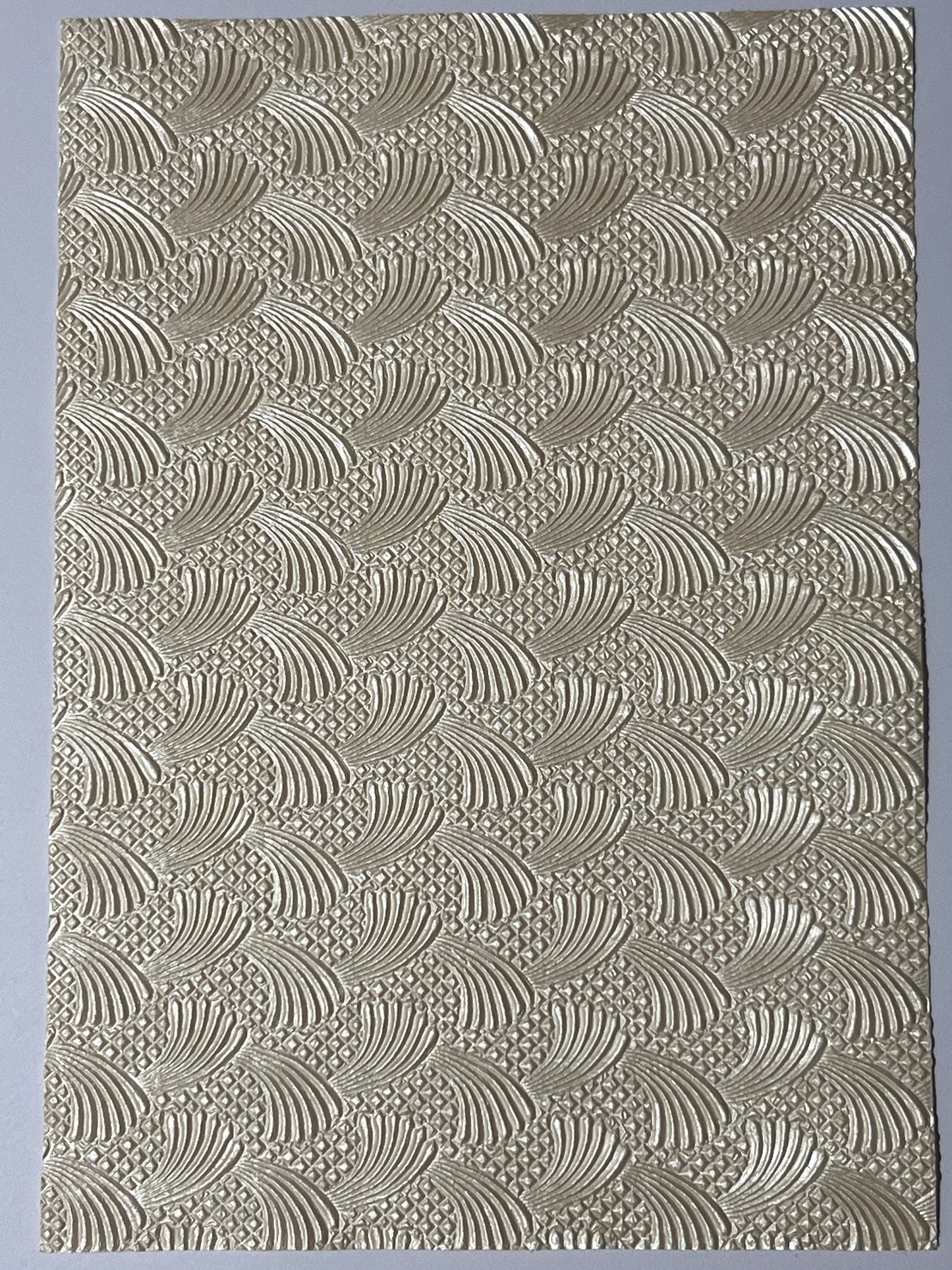 Specialty Paper 3 x Handmade A4 Cream Fan Patterned Embossed Paper
