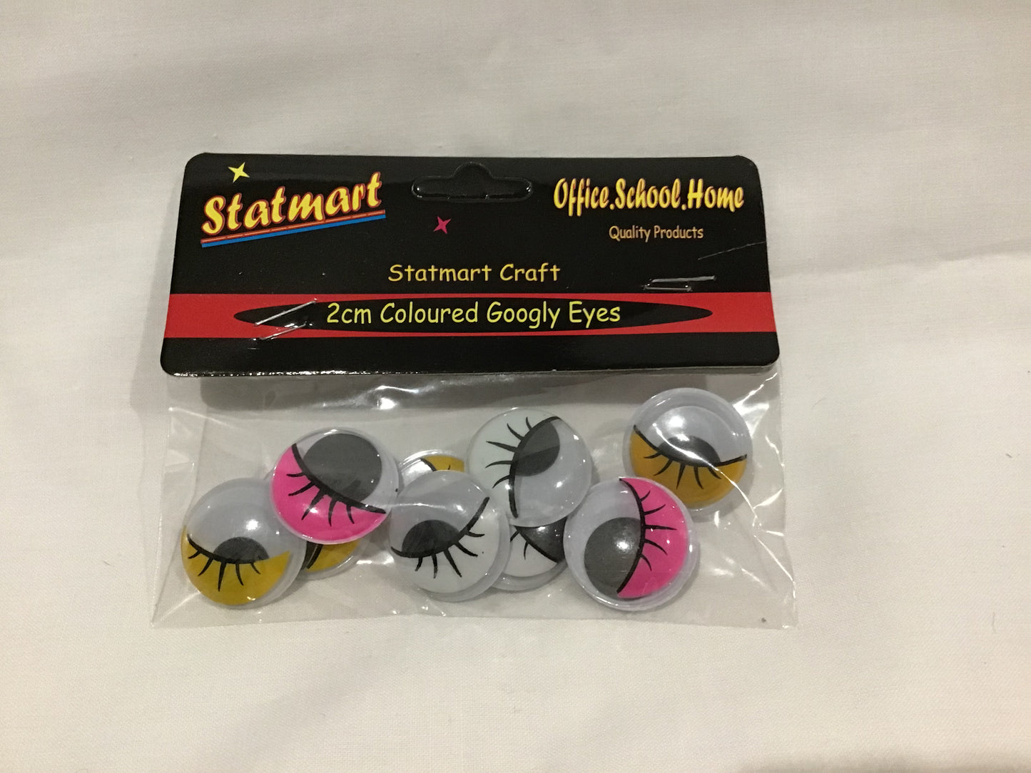Googly Eyes - 2.5cm - 5 pairs - Mixed Colours - pack 2