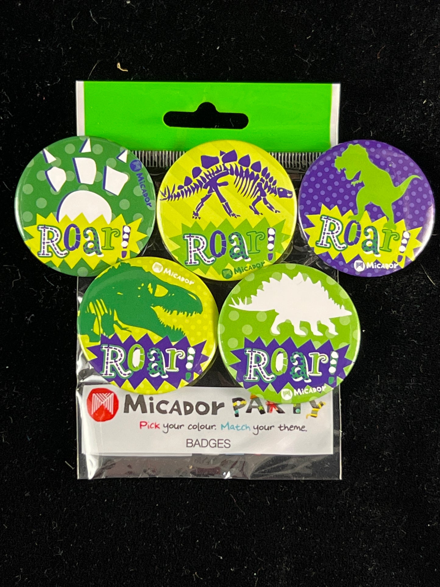 Party Badges - Dinosaurs - 5 pk
