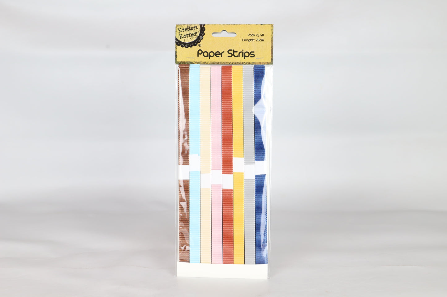 Corrugated Strips - Pastel Colours - 40 pk - Length 26cm