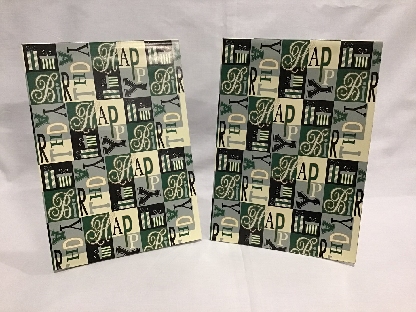 Wrapping Paper Sheets 2x Happy Birthday Abstract Style 70cm x 50cm