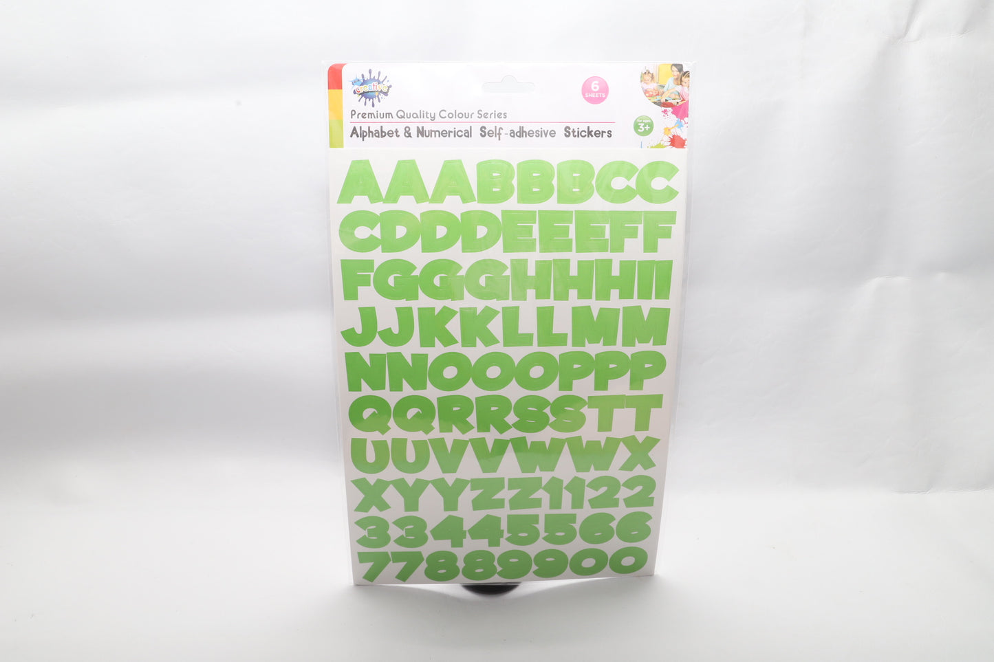 Alphabet & Numerical Self Adhesive Stickers - 6 sheets - Green