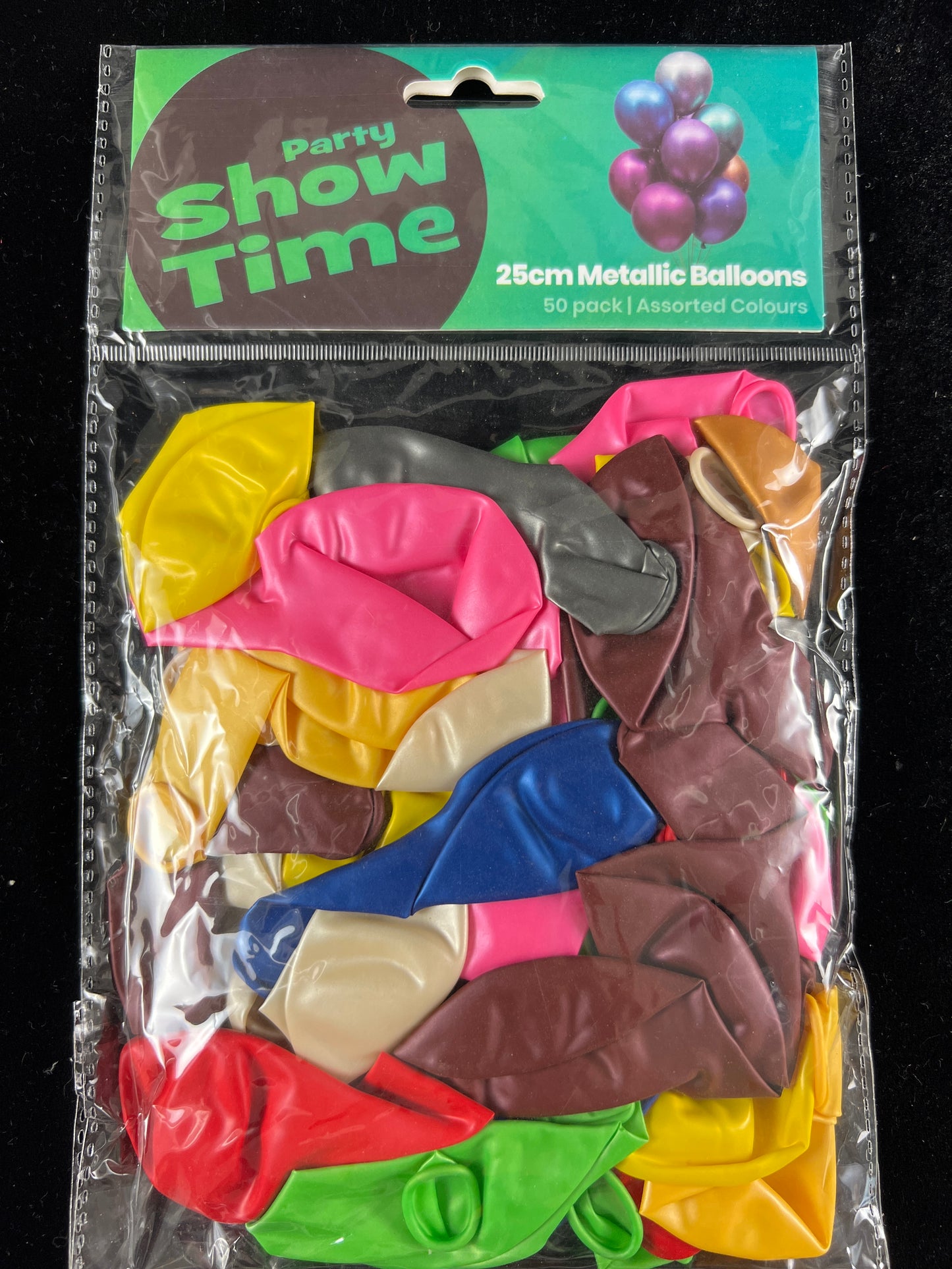 Party Show Time 25 Metallic Balloons 50pk