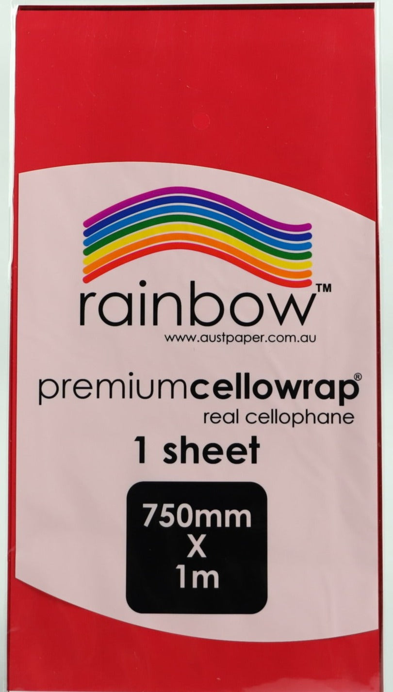 Cellophane - Red - 1 sheet - 750mm x 1m