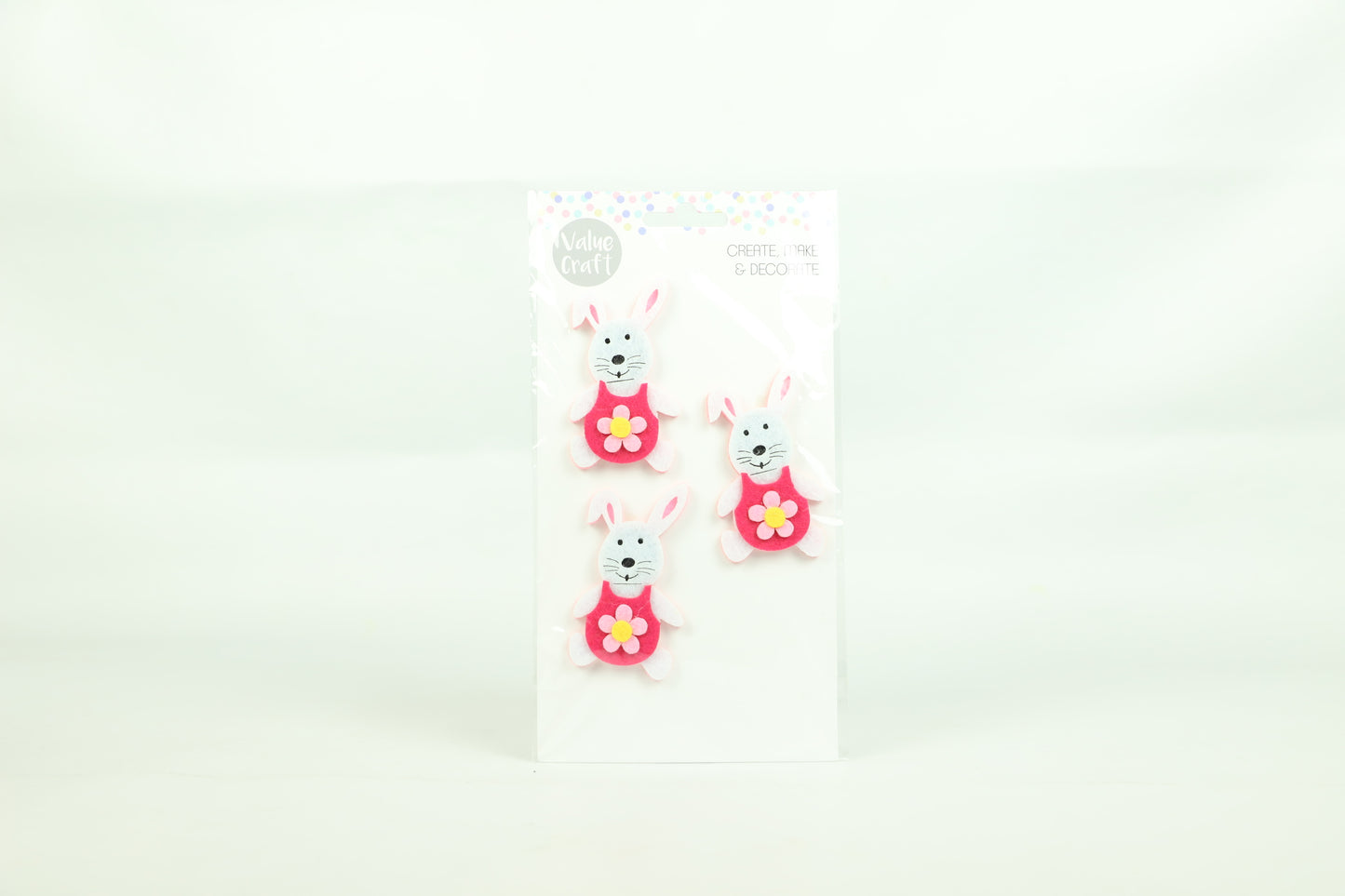 Value Craft Felt White Bunnies 3pc
