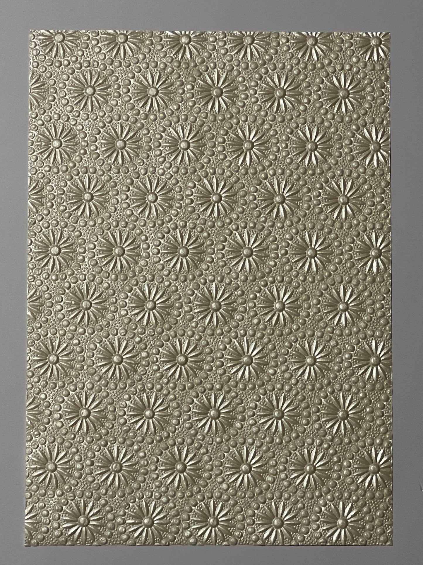 Specialty Paper 1 x Handmade A4 Cream Flower Embossed Paper