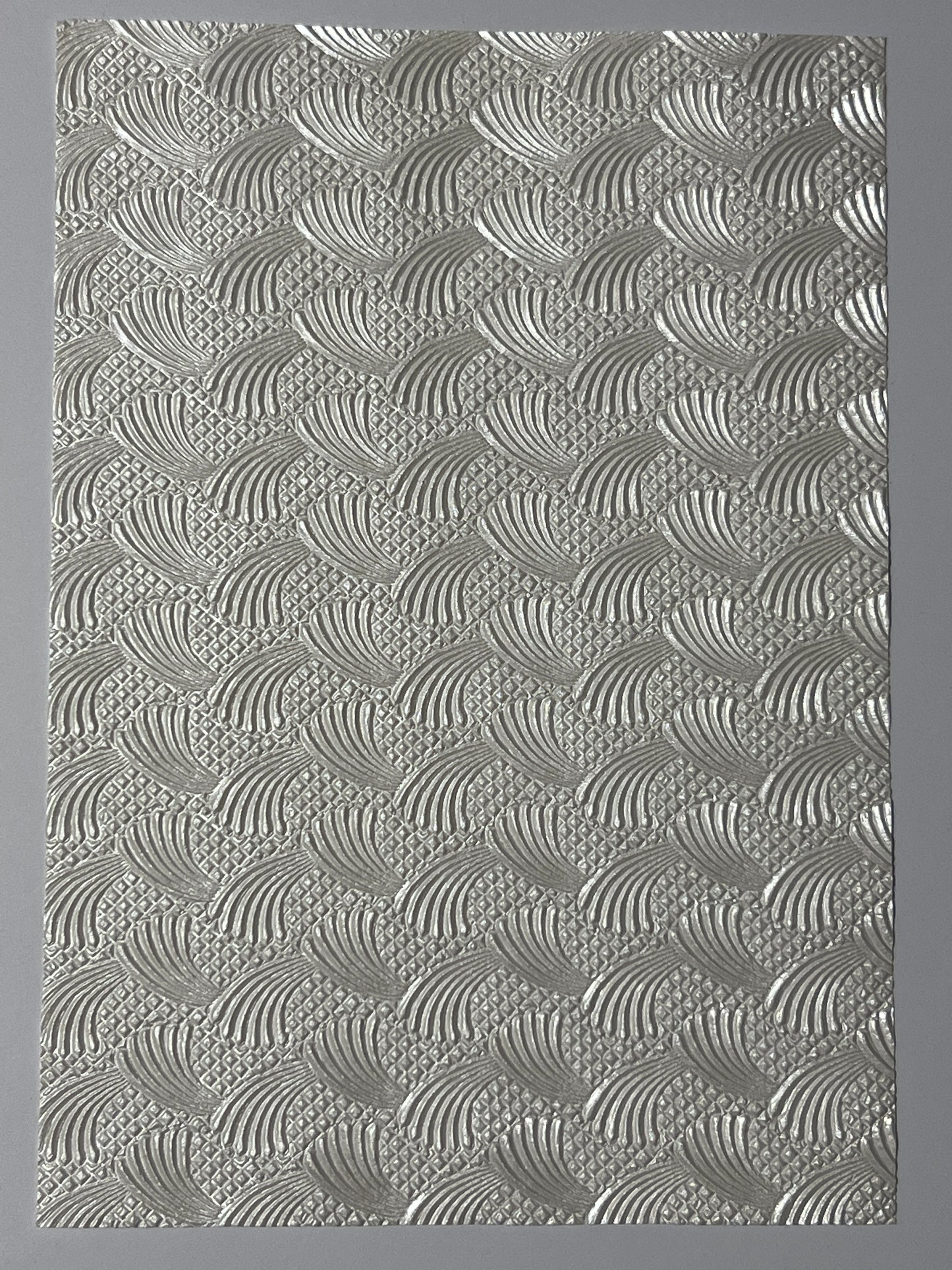 Specialty Paper 1 x A4 Homemade White Fan Patterned Embossed Paper