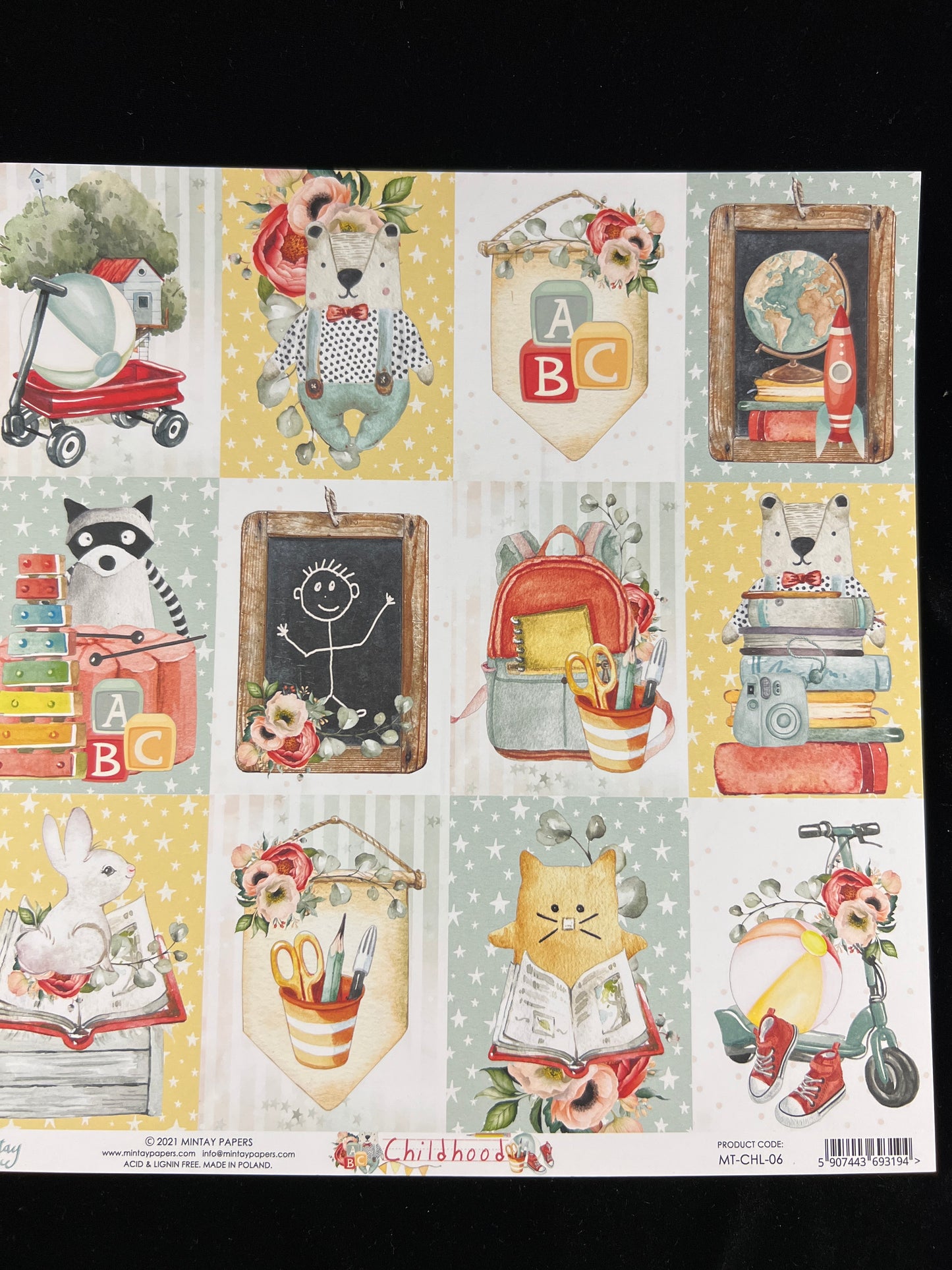 Childhood - 1x Double sided sheet - 30.5x30.5cm