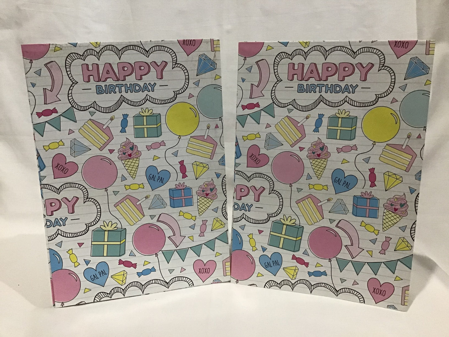 Wrapping Paper Sheets 2x Birthday Pastel Colour Theme