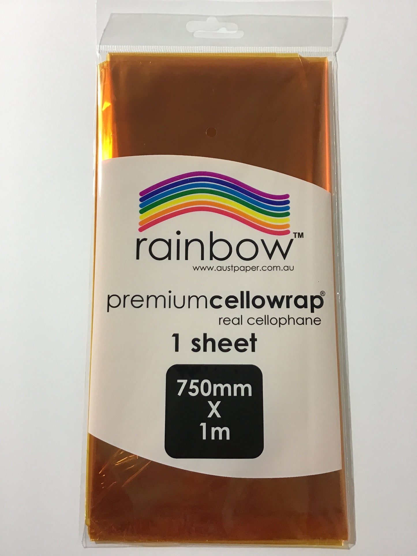 Cellophane - Yellow - 1 sheet - 750mm x 1m