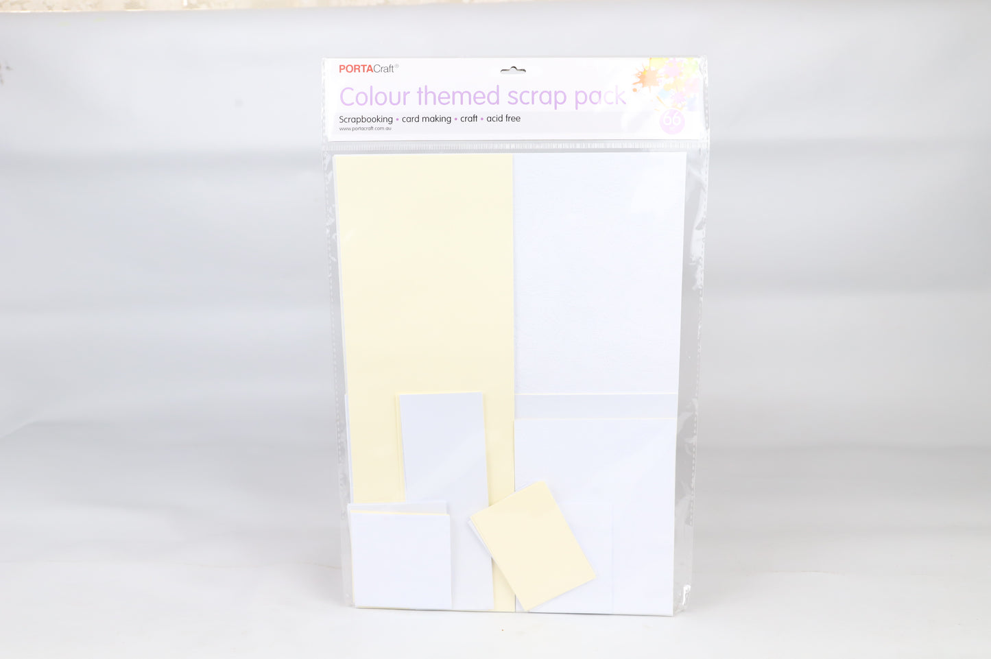 Porta Craft Colour Themed Scrap Pack - Assorted Colours- Cream/White