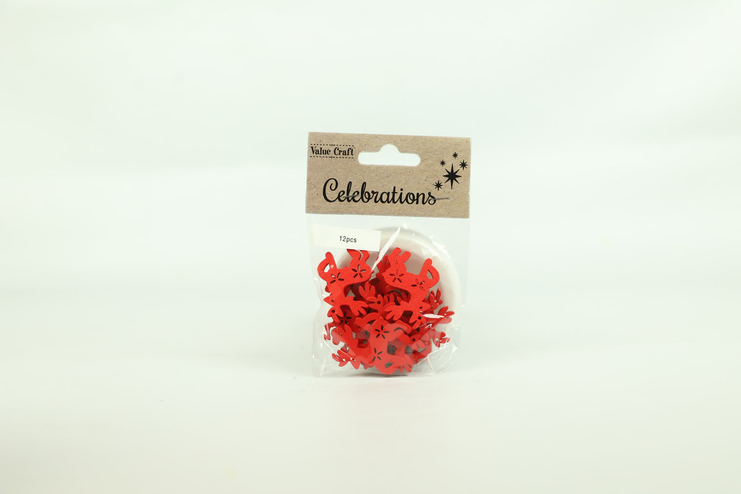 Celebrations Christmas Wooden Reindeers 3.5cm Red 12 pack