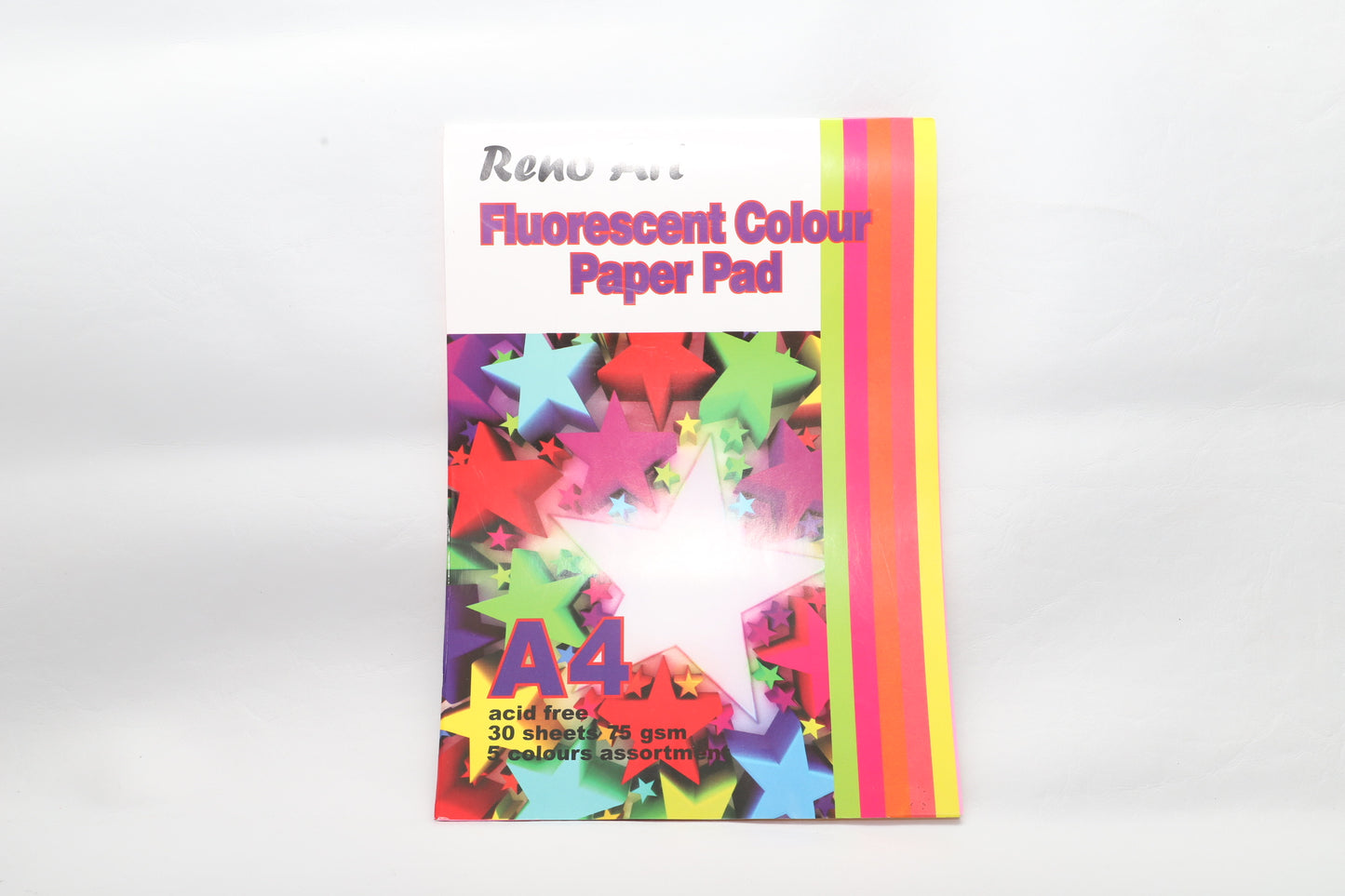 Fluorescent Colour A4 Paper Pad 30 sheets, 5 colours - 75gsm