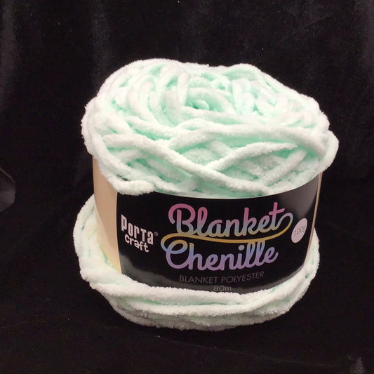 Blanket Chenille - Blanket Polyester Wool 80m - 100g - Solid Baby Blue