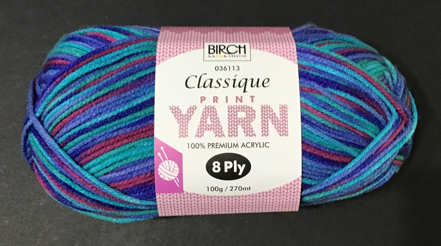 Knitting Yarn - 8 Ply - Classique Capri Breeze - 100g - 270m - 100% Premium Acrylic