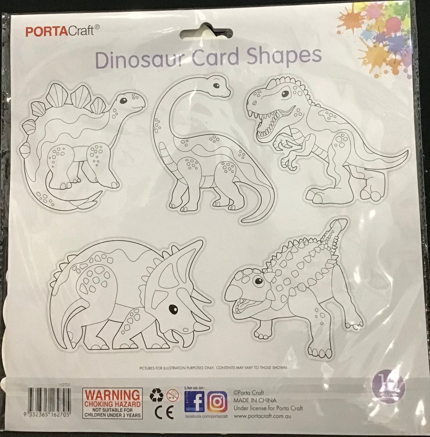 Dinosaur Card Shapes - 10 pack