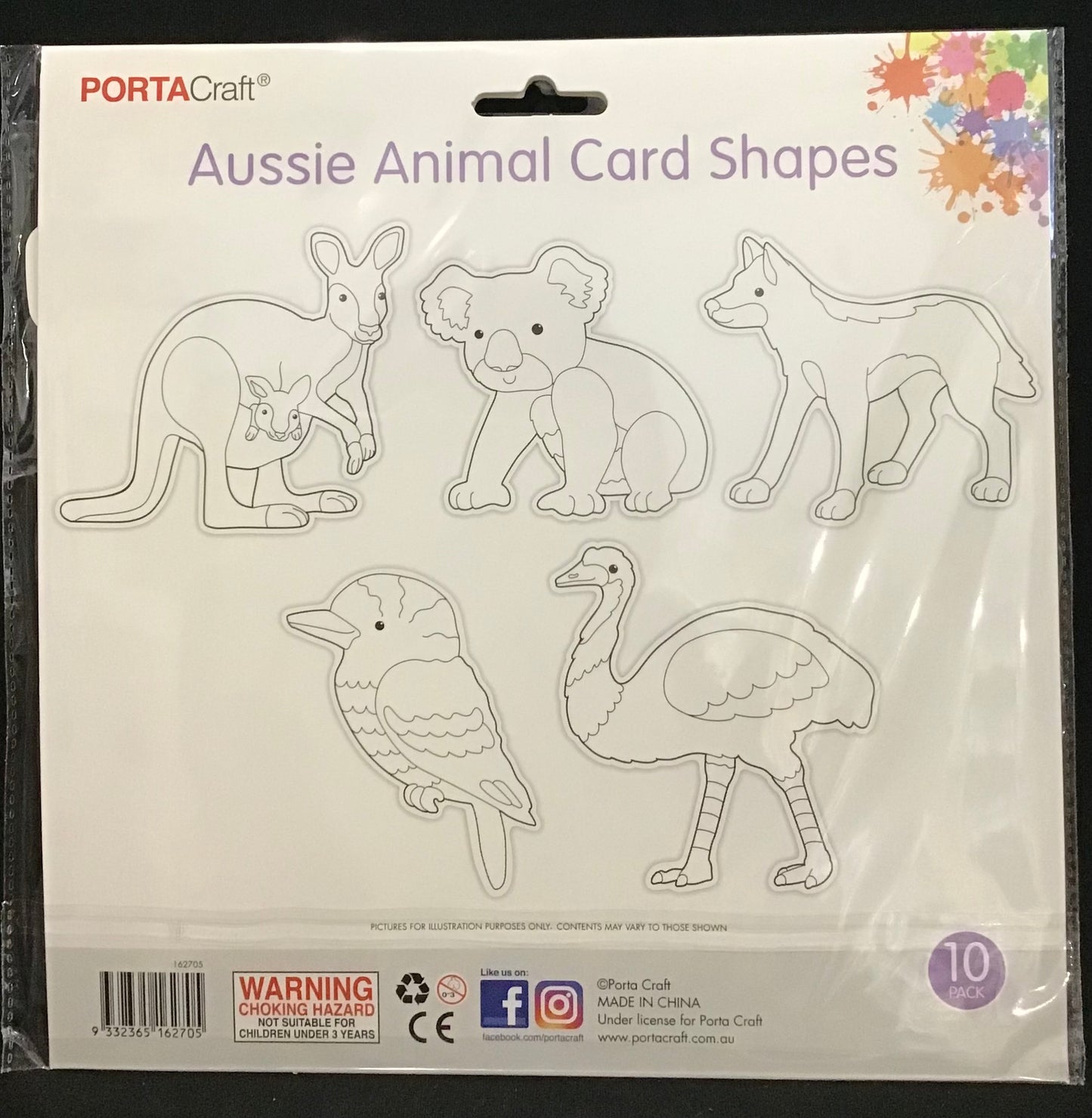 Aussie Animal Card Shapes - 10 pack