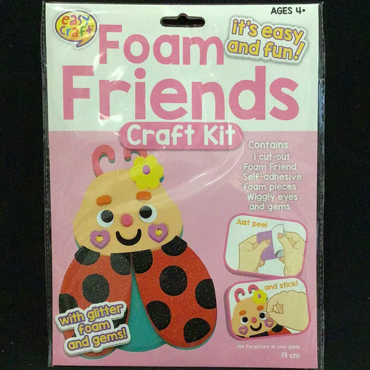 Foam Friends Craft Kit - Just Peel and Stick - Ladybug- Makes 1