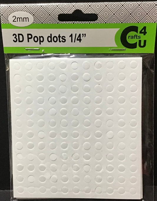 3D Pop Dots 1/4 inch (6mm) - 2 sheets - 264pk