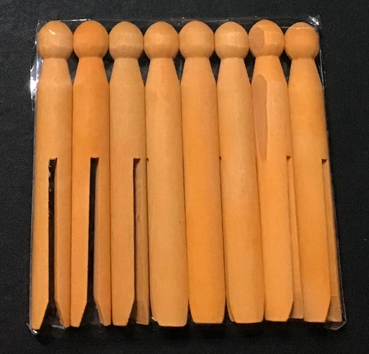 Wooden Dolly Pegs - Orange - 8 pk
