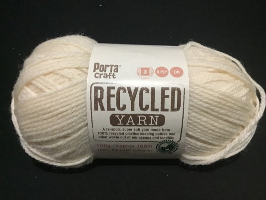 Recycled Yarn - Whipped Cream - 8 Ply - 100g