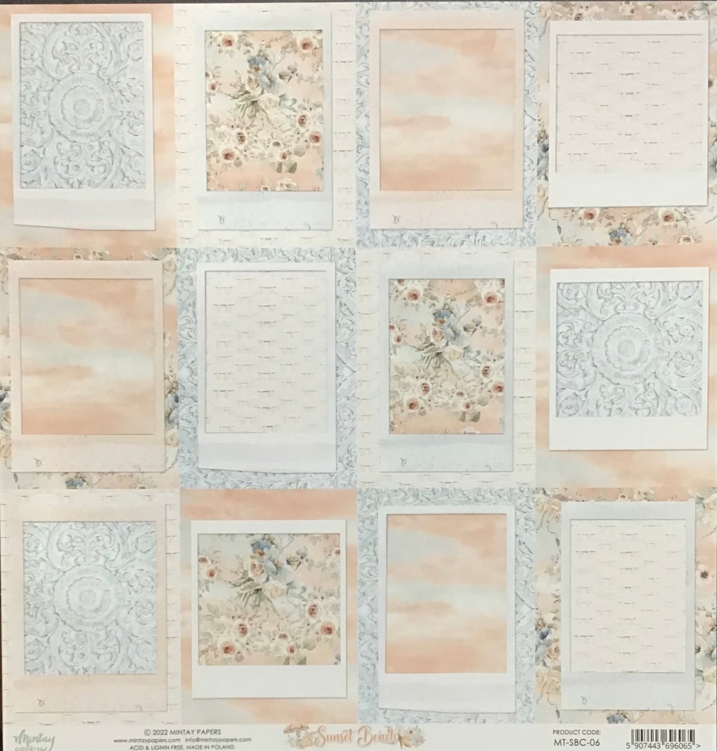Mintay - Sunset Beach- 1x Double sided sheet - 30.5x30.5cm