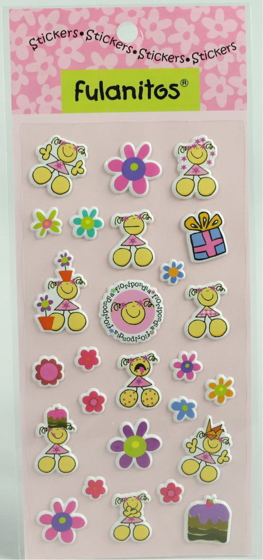 Puffy Stickers - Fulanitos Theme - Floripondia - 26 pc - Pack #1