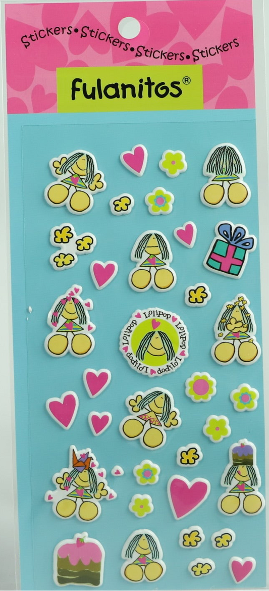 Puffy Stickers - Fulanitos Theme - Lolipop - 35 pc - Pack #4