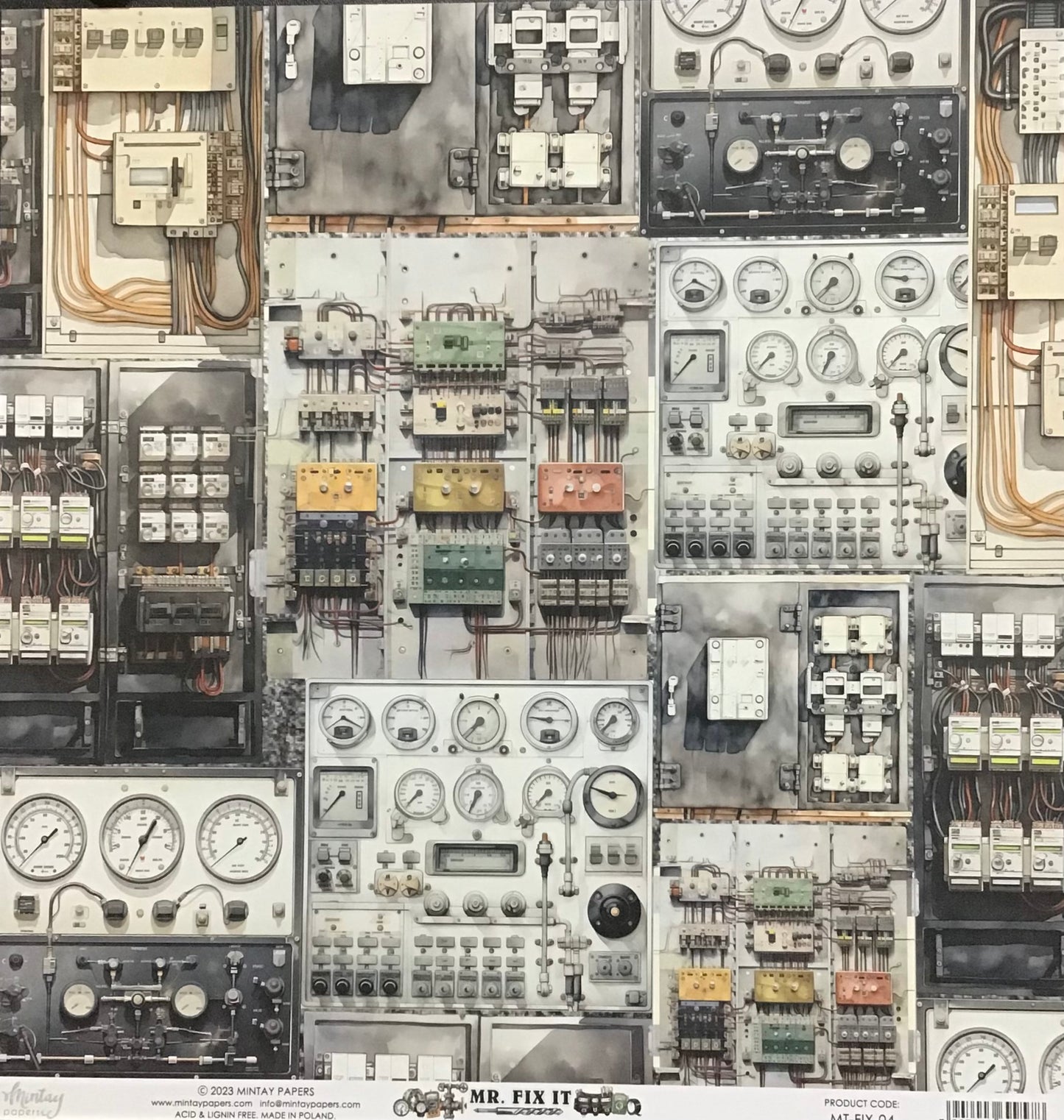 Mintay - Mr. Fix It-04 - 1x Double sided sheet - 30.5x30.5cm