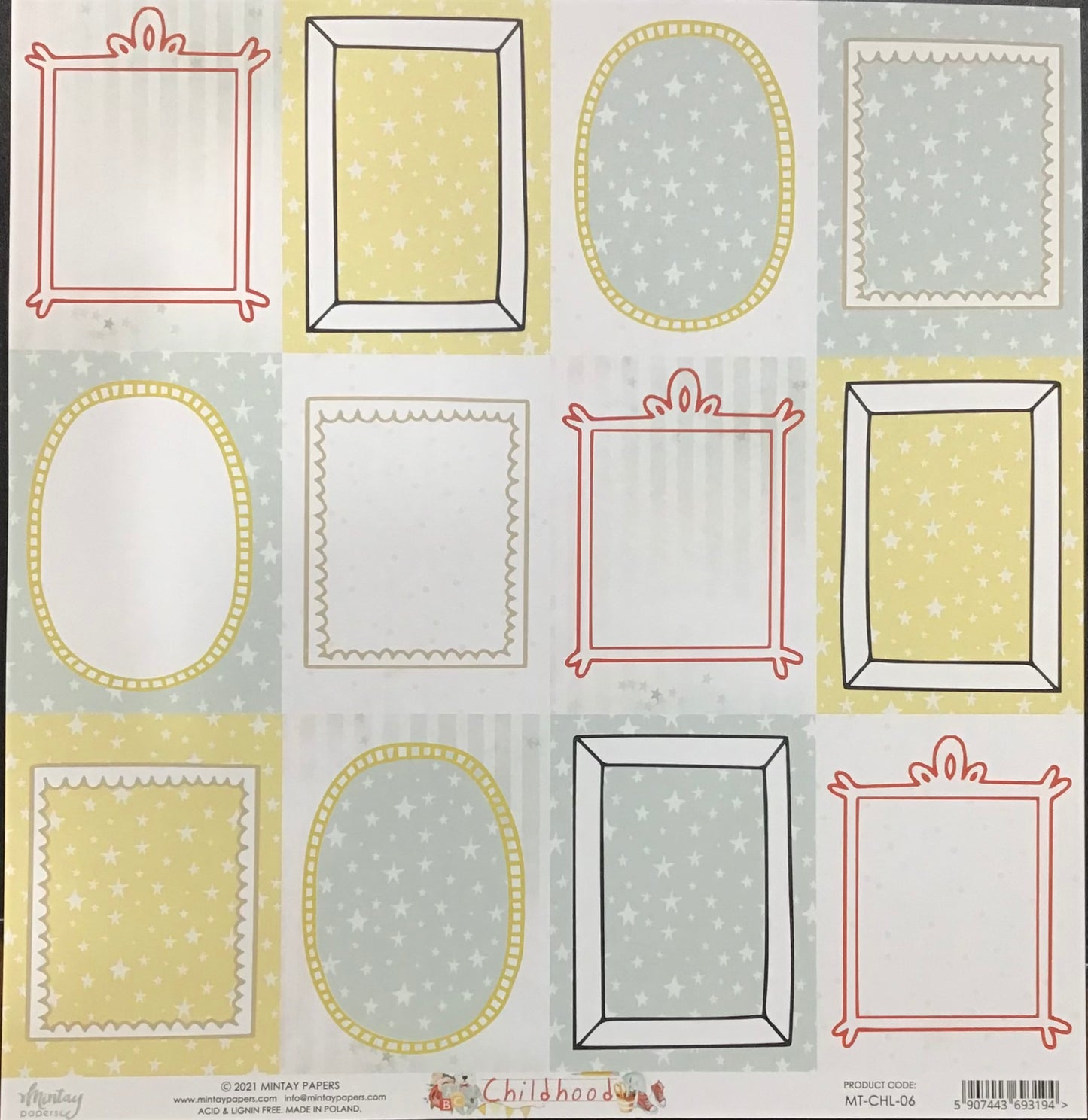 Mintay - Childhood - 1x Double sided sheet - 30.5x30.5cm
