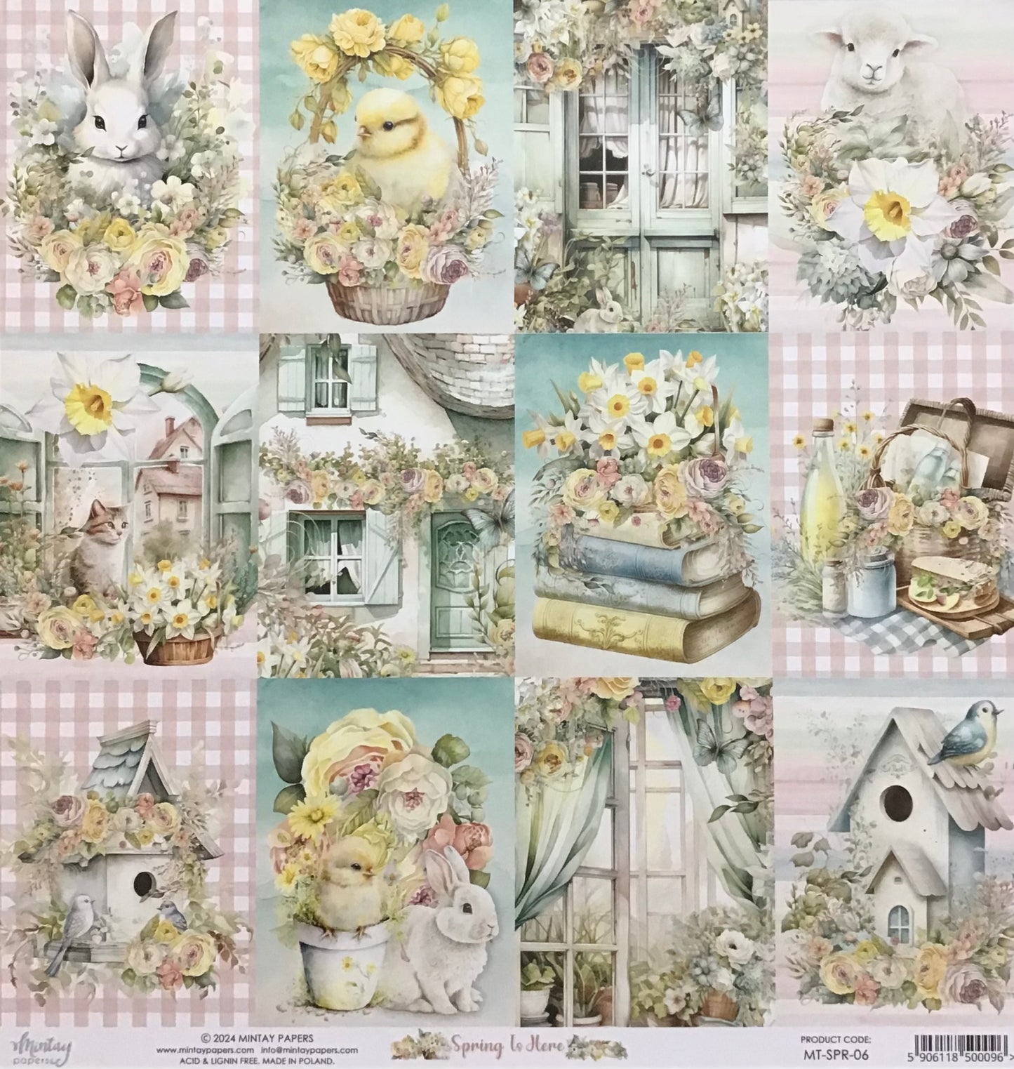 Mintay - Spring is Here - 1x Double sided sheet - 30.5x30.5cm