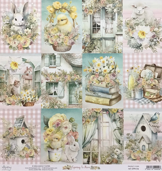 Mintay - Spring is Here - 1x Double sided sheet - 30.5x30.5cm
