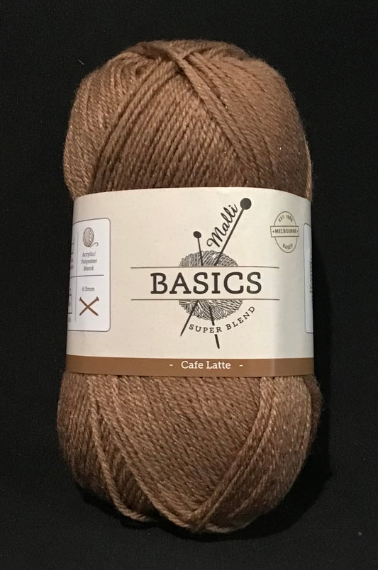 Malli Basics Super Blend Yarn -8 Ply -Cafe Latte (Plain) -100g -100% Acrylic