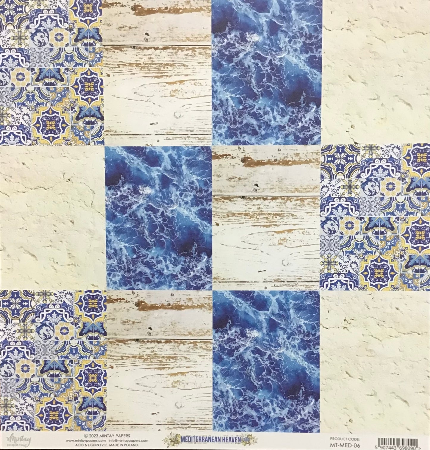 Mintay - Mediterranean Heaven - 1x Double sided sheet - 30.5x30.5cm