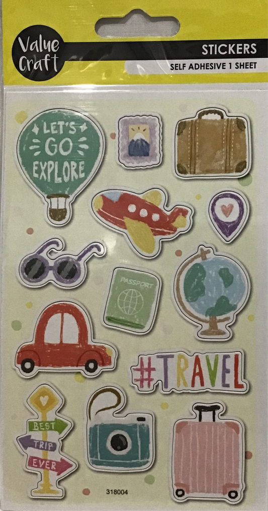 Travel - Stickers - 1 sheet - 13 pack