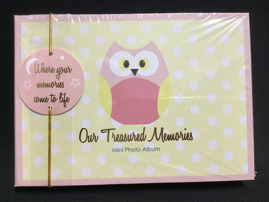 Mini Photo Album - Owl - Holds 24 Photos